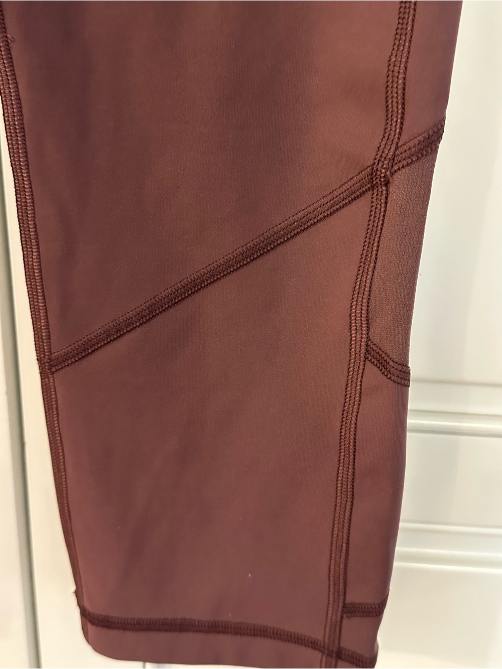 Lulu lemon. 3/4 length performance  leggings. Eggplant color. Size 8. Like new
